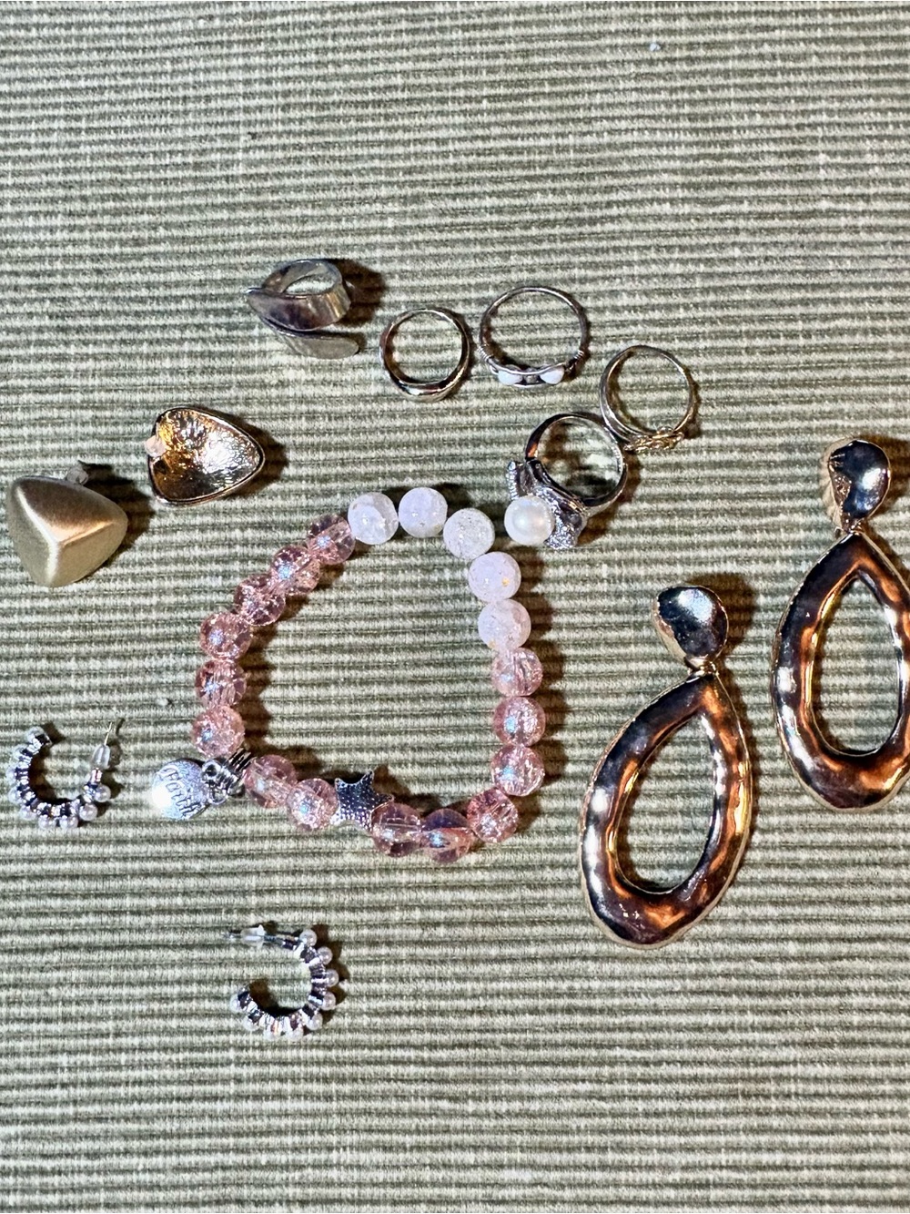 Jewelry Lot! One Bracelet, Three Earrings, Five Rings